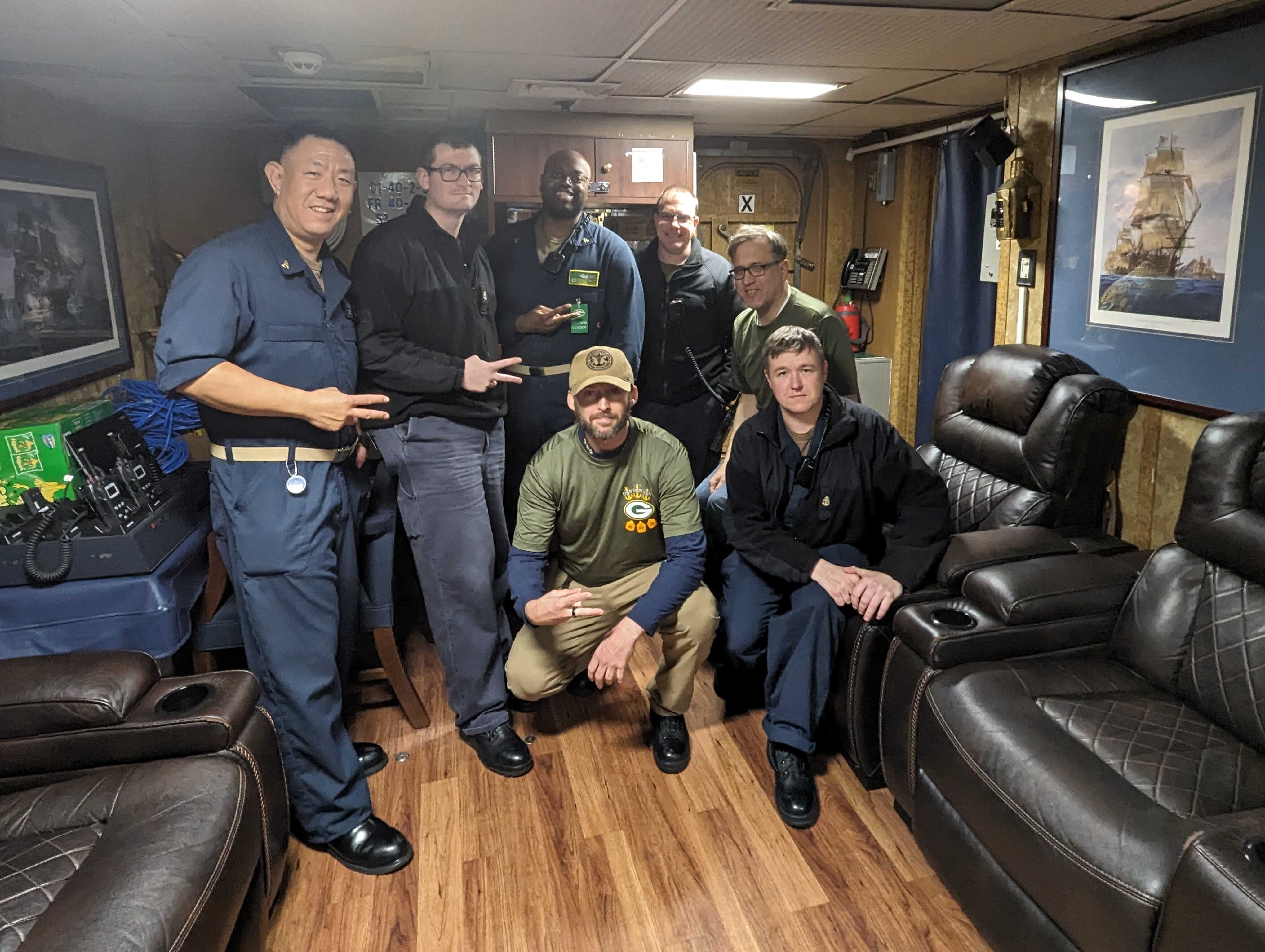 Me aboard the USS Green Bay during a data collection event in Australia.